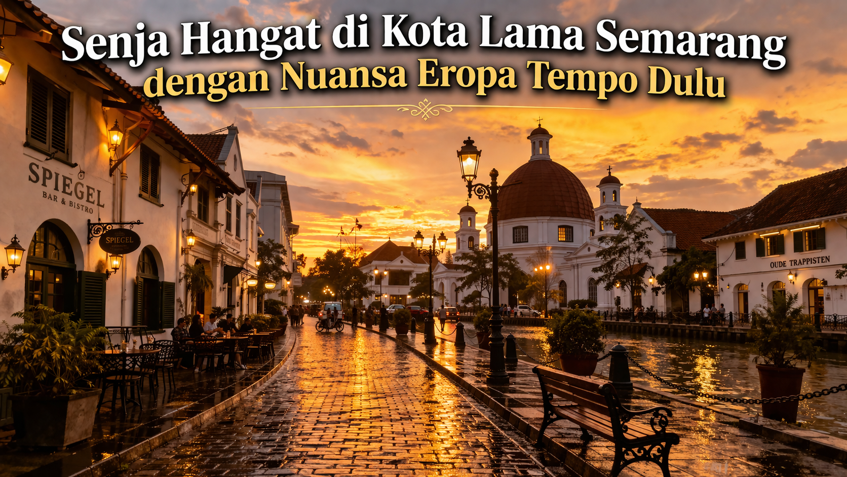 Senja Hangat di Kota Lama Semarang Bernuansa Eropa